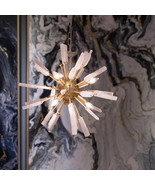 Pack of 2 Retro Gold Finish Stones Modern Style Florrie Chandelier Light... - $12,882.18 MXN