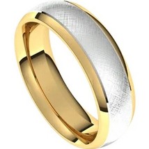 14K Yellow and White Gold 6 mm Florentine Finish Comfort-Fit Wedding Band - £879.16 GBP+