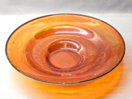 Federal Glass Madrid Iridescent 11&quot; Console Bowl 1930s Marigold Depression Glass - $18.79