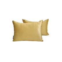 Lumbar Pillow Cover Set of 2 Solid- Light Gold Slub Satin - $20.95+