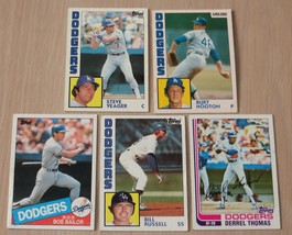Topps 1984 Steve Yeager Plus 4 other Dodgers Baseball Cards set #15 - £0.95 GBP