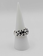 Chunky Sterling Ring - Black Triangle Ring - Vintage Silver Ring - Modernist Rin - £29.76 GBP