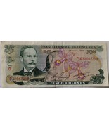 Banco Central de Costa Rica Cinco Colones Banknote 28 Enero 1980 - $1.00