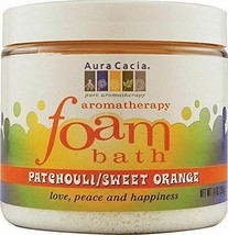 AURA CACIA Aromatherapy Foam Bath Patchouli/Orange 14 OZ - £18.38 GBP