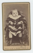 Antique ID&#39;d CDV Circa 1870s Adorable Baby Named Ida Simonds Walcott Ludlow, VT - £7.50 GBP