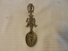 Decorative Silvertone Metal Mayan Aztec Spoon with Figurines, Intricate ... - £23.59 GBP