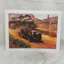 Collectible Terence Cuneo Lithograph Bentley vs the Blue Train Unsigned Print - £49.25 GBP