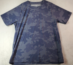 Rhone T Shirt Mens Size XL Blue Camo Print Knit Nylon Short Sleeve Round Neck - £24.34 GBP