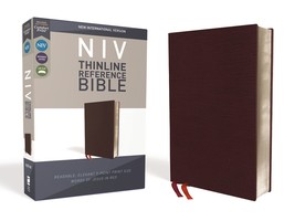 NIV, Thinline Reference Bible, Bonded Leather, Burgundy, Red Letter, Comfort Pri - £35.13 GBP