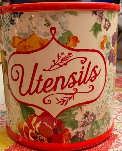 The Pioneer Woman ~ Multicolored Floral Pattern ~ Stoneware Utensils Crock Item image 2