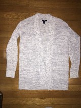 ! Gap gray white Knit Duster Cardigan Long Open Sweater Small women - $19.80