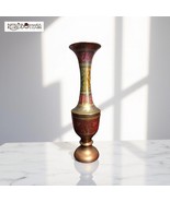 Vaso in ottone artistico indiano inciso a mano colorato articolo... - $544.13 MXN