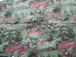 Fabric NEW Hoffman &quot;Degas&#39; Garden&quot; Pink Blue Yellow Raspberry Flowers Fat Qtr $4 - £3.19 GBP