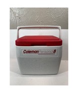 Vintage Coleman Personal 8 Cooler Lunchbox Red Lid 5272 - $27.45