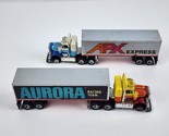 Vintage Pair AFX Aurora Slot Car Peterbilt Tractor Trailer Trucks Tested... - $128.69