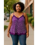 Lane Bryant The Lace Cami Purple White Striped Sleeveless Top Plus Size ... - $26.99