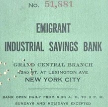 1928 Emigrant Industrial Savings Bank Grand central Branch New York Ledg... - £6.91 GBP