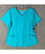 Dickies Scrubs Top Women&#39;s XL NWD Blue Workwear Polyester Blend Adults - $20.92 CAD