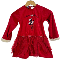 Minnie Mouse Dress Ballerina 5T World of Disney Red Velvet Party Christm... - $27.87