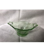 Candy nut dish green octagon glass with two handles vintage unbranded - €8,59 EUR