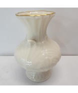 Lenox China Smal Elfin Bud Vase Leaf Pattern 24K Gold Trim 4.5&quot; tall - $12.22