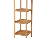 100% Bamboo Bathroom Shelf 4-Tier Multifunctional Storage Rack Shelving ... - £65.64 GBP