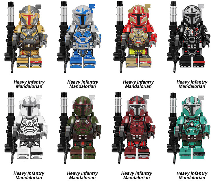 8pcs/set Star Wars Movies Series Heavy Infantry Mandalorian Building Blocks Toy