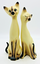 Norcrest Japan Siamese Cat Pair Anthropomorphic A-877 Blue Eyes Vintage READ - $56.09