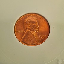 1955-D Lincoln Wheat Cent 1C, Red Gem Uncirculated BU - $370.76