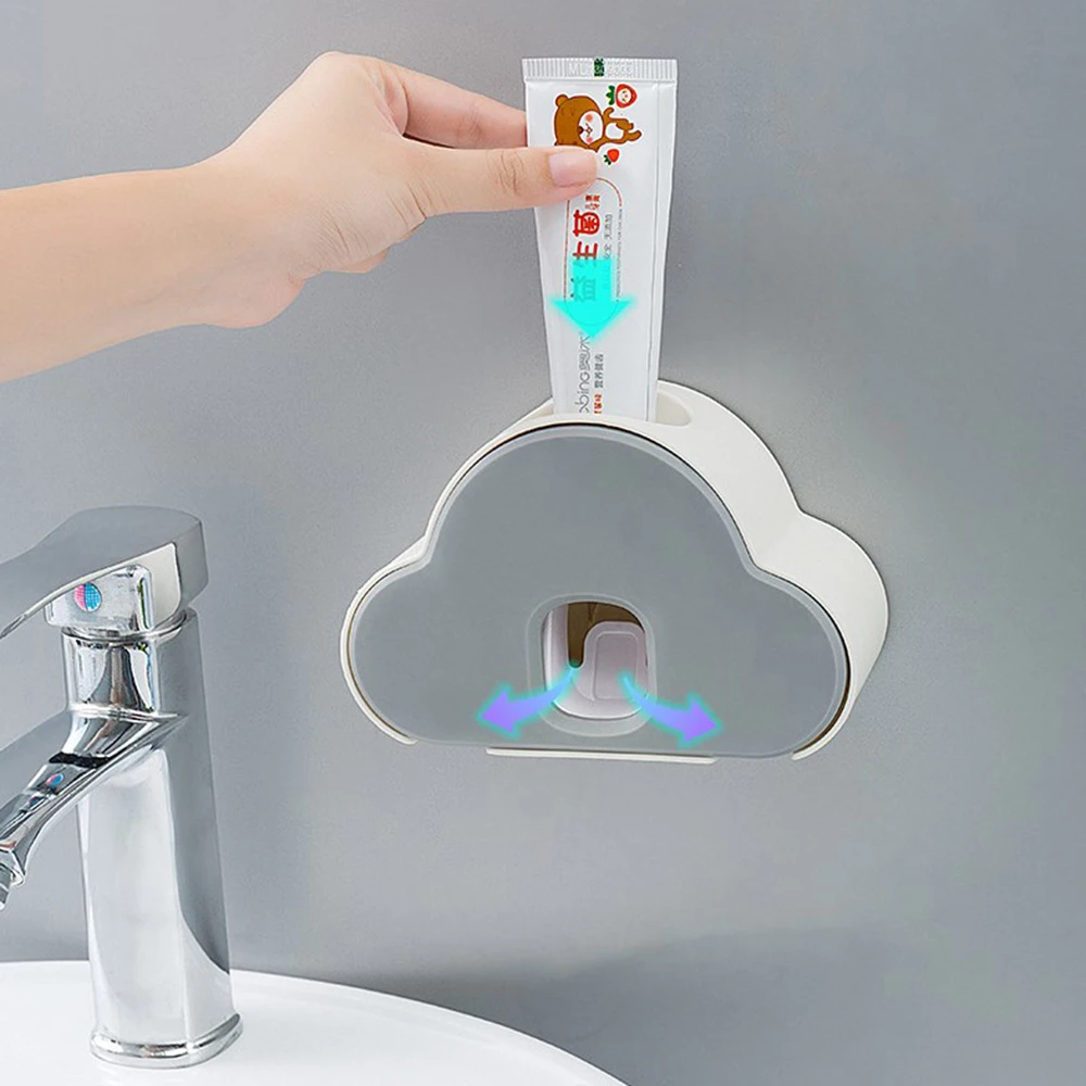 House Home Automatic TootAaste Dispenser With Toothbrush Holder Wall Mount Tooth - £19.93 GBP