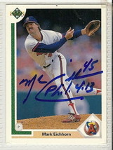 mark eichhorn signed autographed card 1991 upper deck WS Champ - $10.08