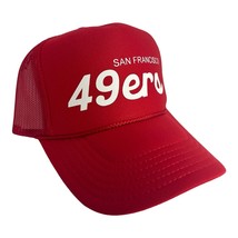 New San Francisco 49ERS Red White Hat 5 Panel High Crown Trucker Snapback Trendy - £18.69 GBP