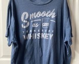 Lyric &amp; Culture Smooth Tennesee Whiskey Graphic T Shirt Blue Big Size 3XB - £11.12 GBP