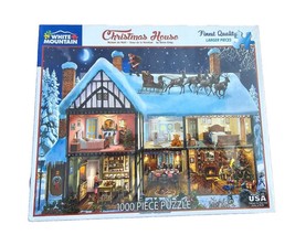 White Mountain: Finest Quality Large Pieces Christmas House 1000 PC puzzle NISB - $12.59