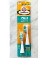 Arm &amp; Hammer Spinbrush Pro White Toothbrush 2 Replacement Heads Soft Bri... - $14.20