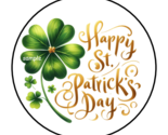 30 ST PATRICKS DAY ENVELOPE SEALS STICKERS LABELS TAGS 1.5&quot; ROUND CLOVER - £6.38 GBP