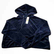 Calvin Klein Performance Black Velour Cropped Sweatshirt Hoodie Size M NWT - £27.33 GBP