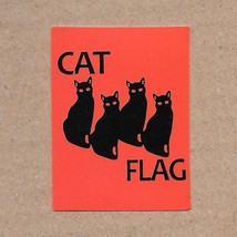 Cat Flag - Vinyl Sticker 2.5&quot; x 2&quot; Red Black Waterproof Durable Sunproof - £2.31 GBP