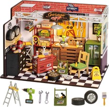 Robotime Rolife Dollhouse Miniature House Kit DIY Mini Garage Workshop LED Light - £60.23 GBP