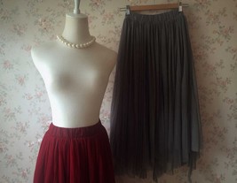 Gray High-low Tulle Skirt Outfit Women Custom Plus Size Tulle Skirt image 8