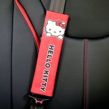 1PCS  Kitty Car Seat Belt Cover  Guard Lovely Female Cotton Linen Car Accessorie - £30.57 GBP