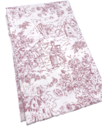 Mary Rose Toile Fabric Dark Rose Pink &amp; White 1 Yard Quilt Gate Romantic... - $37.18