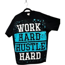 work hard hustle hard&#39; navy blue fruit of the loom tee shirt men&#39;s size 2XL - $315.18 MXN
