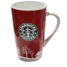 Starbucks 2006 Holiday Mug 16oz Christmas Red &amp; White Winter Mug 5 3/4&quot; ... - £9.52 GBP