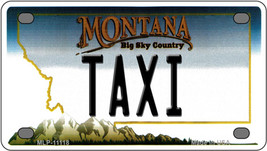 Taxi Montana Novelty Mini Metal License Plate Tag - £11.91 GBP