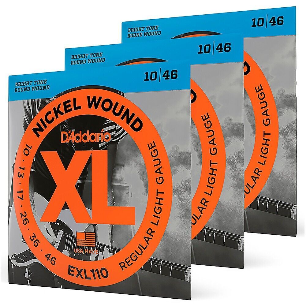 D'Addario EXL110 Nickel Light Electric Guitar Strings 3-Pack