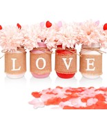 24 Pc. Mason Jar Table Centerpiece Happy Valentines Day Hearts Love Gift... - $39.29 CAD