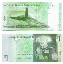 Tonga humpback whale banknote tonga 1 pa&#39;anga 2009 - £2.39 GBP