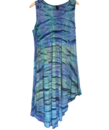 Sacred Threads Womens Dress O/S Blue Tie Dye Sleeveless Asymmetrical Cov... - $459.25 MXN