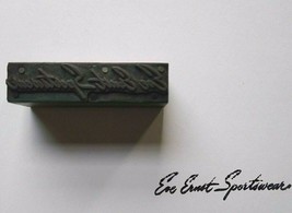 Eve Ernst Sportswear Metal Wood Vintage Printers Stamp Plate Atlantic Ci... - £11.07 GBP
